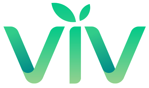 Green logo for a company called viv